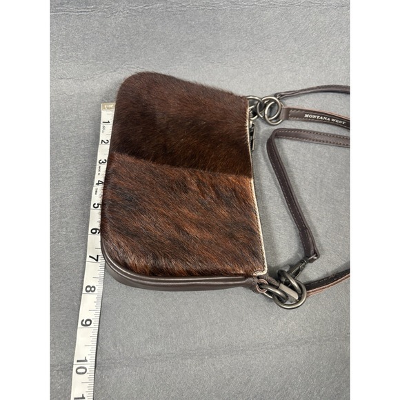 Montana West Crossbody Bag Womens Brown Genuine Leather Hair-On Hide Western - Picture 14 of 16